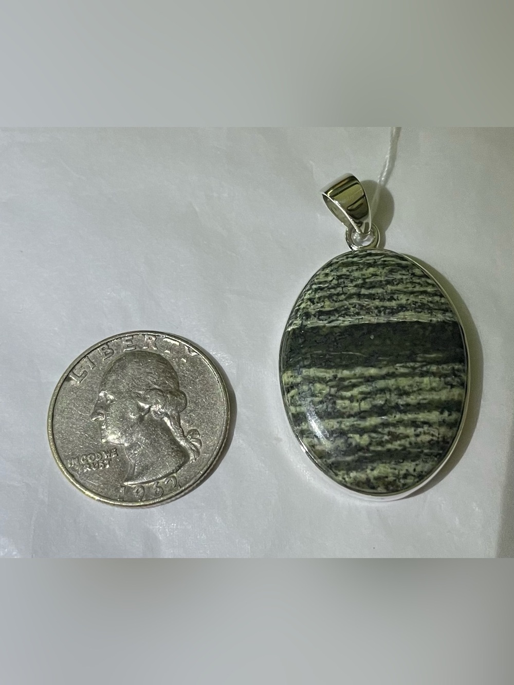 Swiss green opal pendant